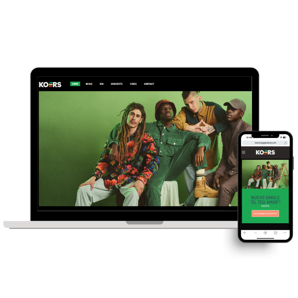 Web de Koers Reggae Band diseñada por MontsenyWebs
