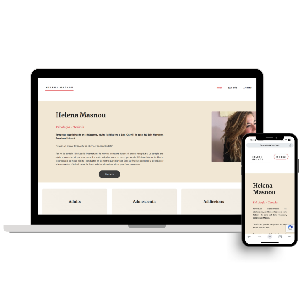 Web de Helena Masnou, Sant Celoni diseñada por MontsenyWebs