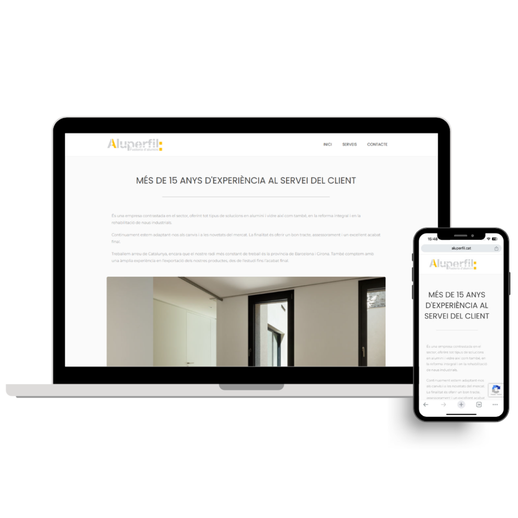 Web de Aluperfil, Sant Celoni dissenyada per MontsenyWebs