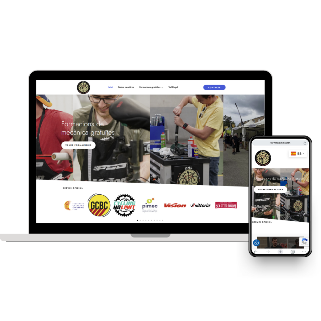 Web de Formaciobici.com diseñada por MontsenyWebs